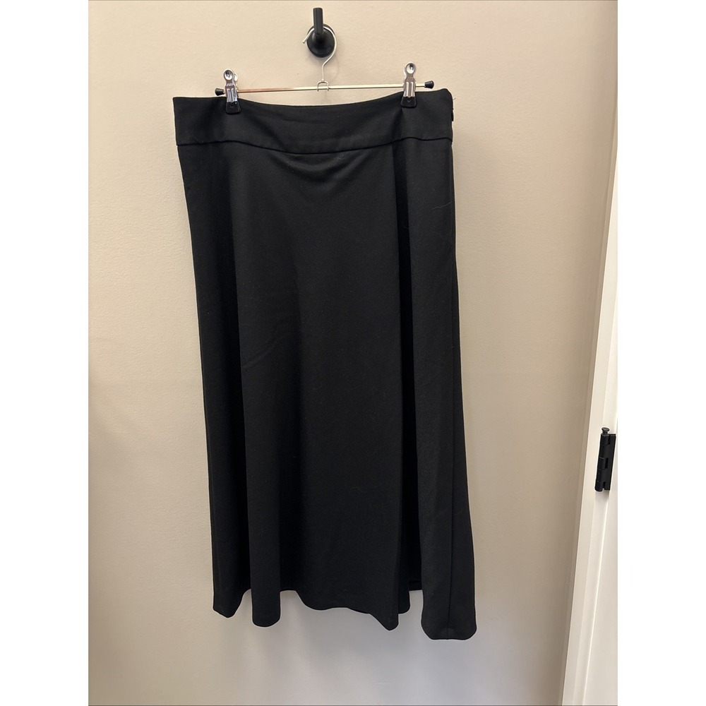 TALBOTS Women's Italian Flannels 8  99% Wool A-Line Skirt Midi Solid Black